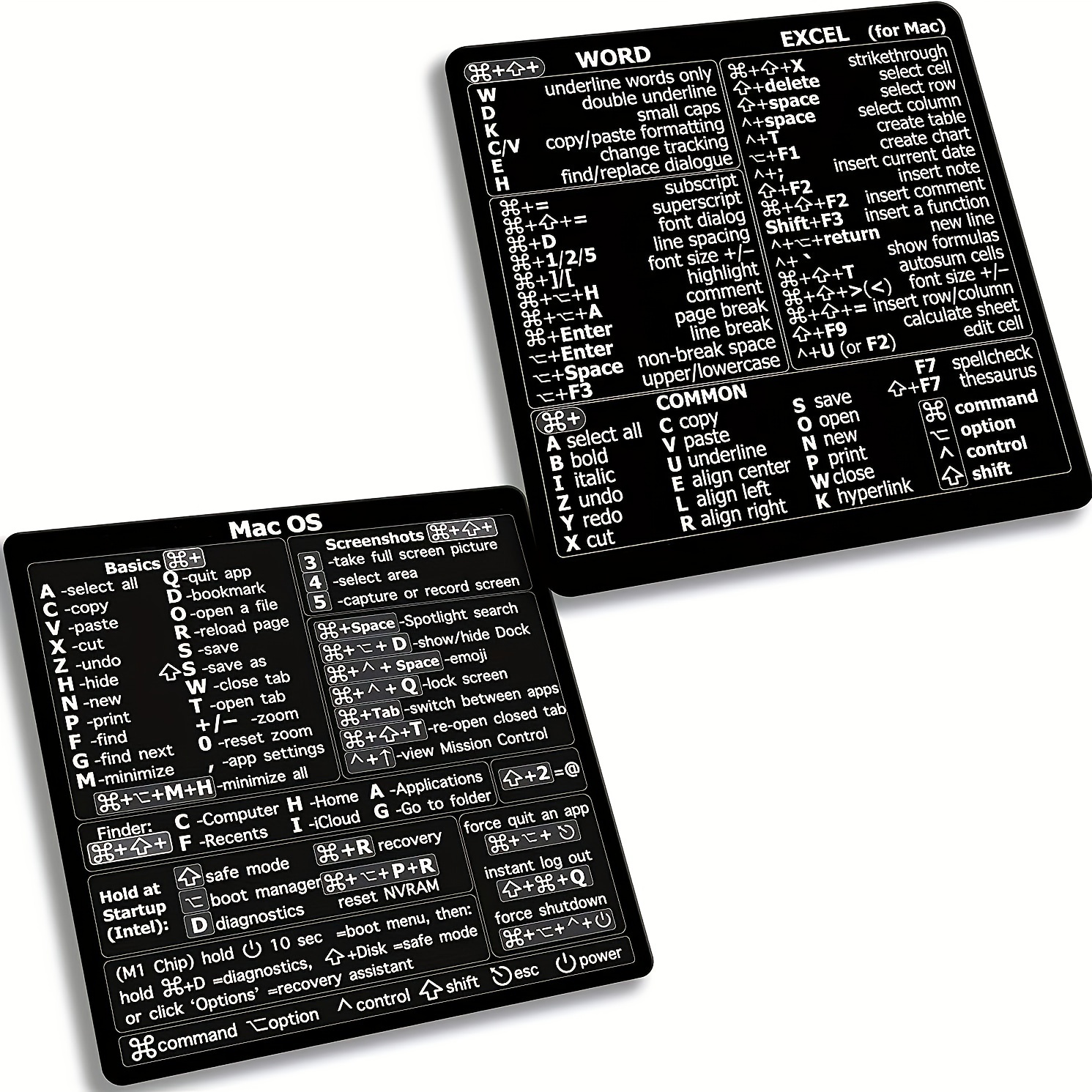 Autocollant de raccourci pour raccourcis clavier Mac OS, M1/M2/Intel  autocollant en vinyle transparent sans résidus, compatible avec n'importe  quel