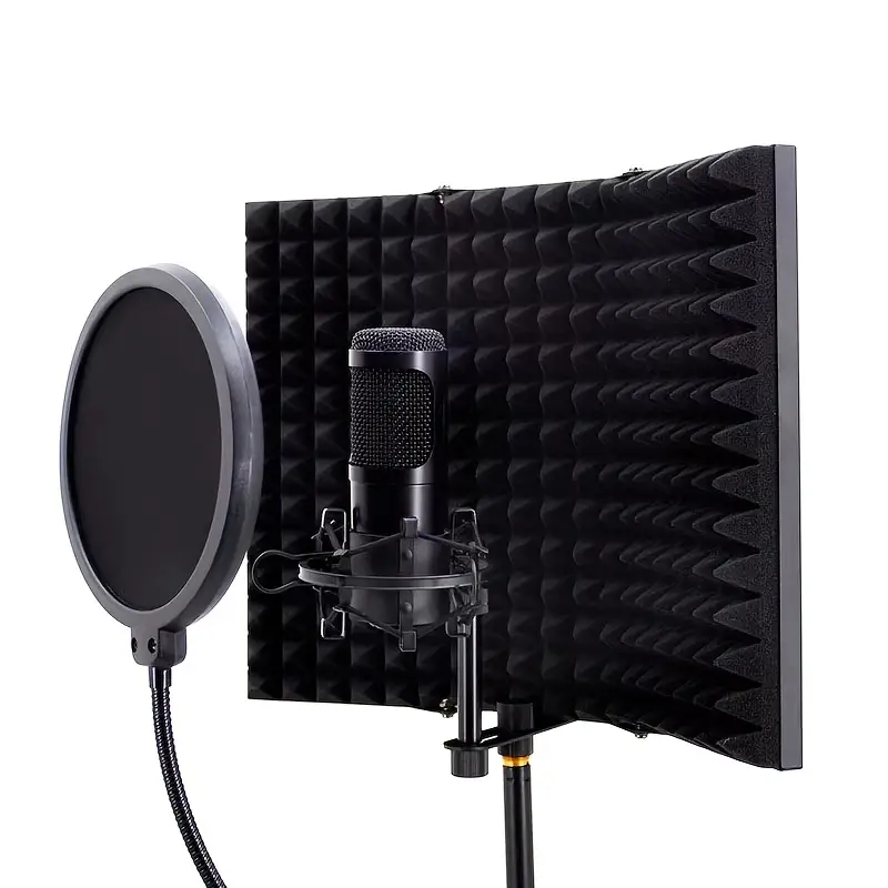 Studio D'enregistrement De Chant Portable Salle D'enregistrement Coupe-vent  Insonorisant Microphone Antibruit Couverture Insonorisée, Microphone