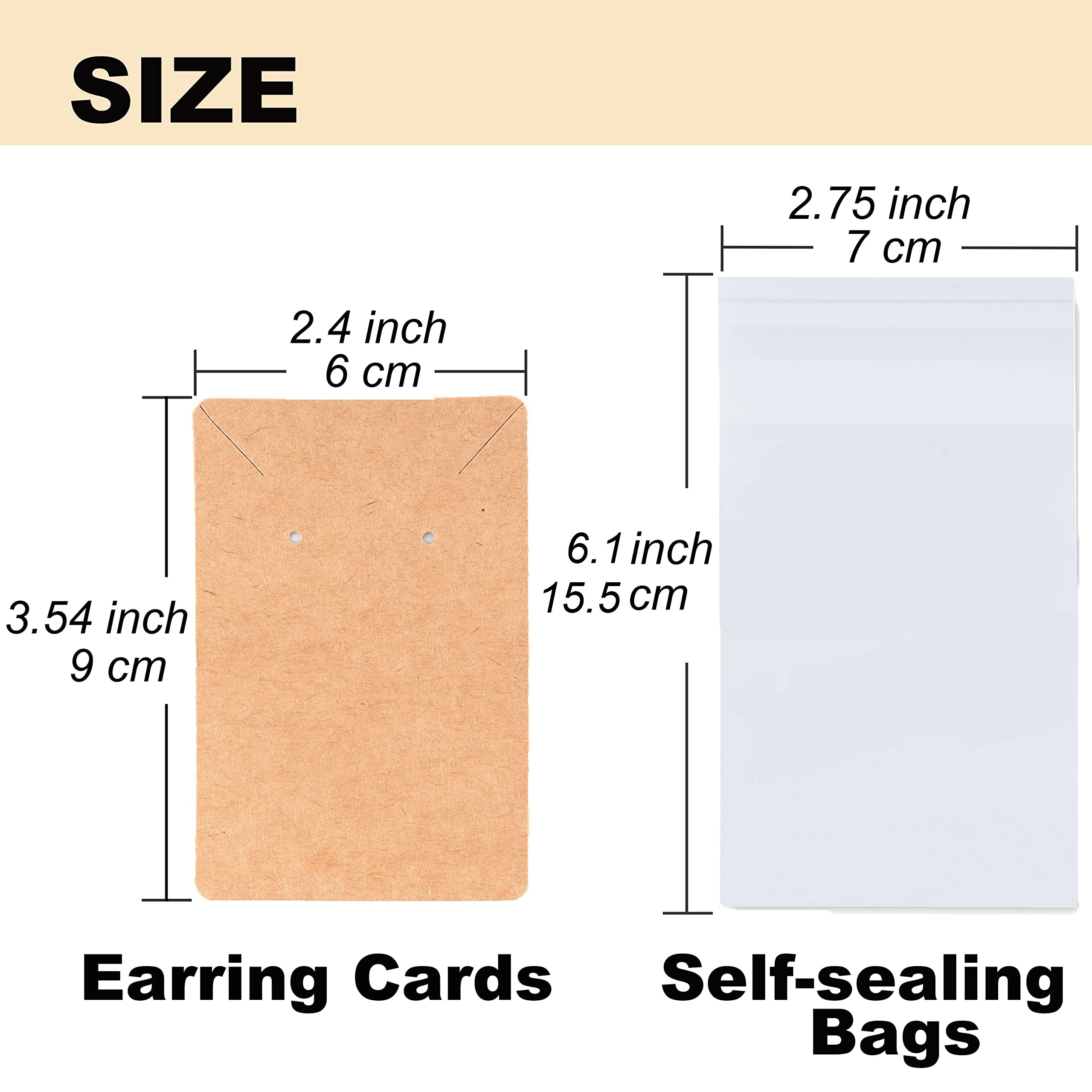 100pcs Earring Cards Earring Holder Cards With 100pcs Packing Bags, Earring  Display Cards For Earrings Necklace Display And Jewelry Packaging