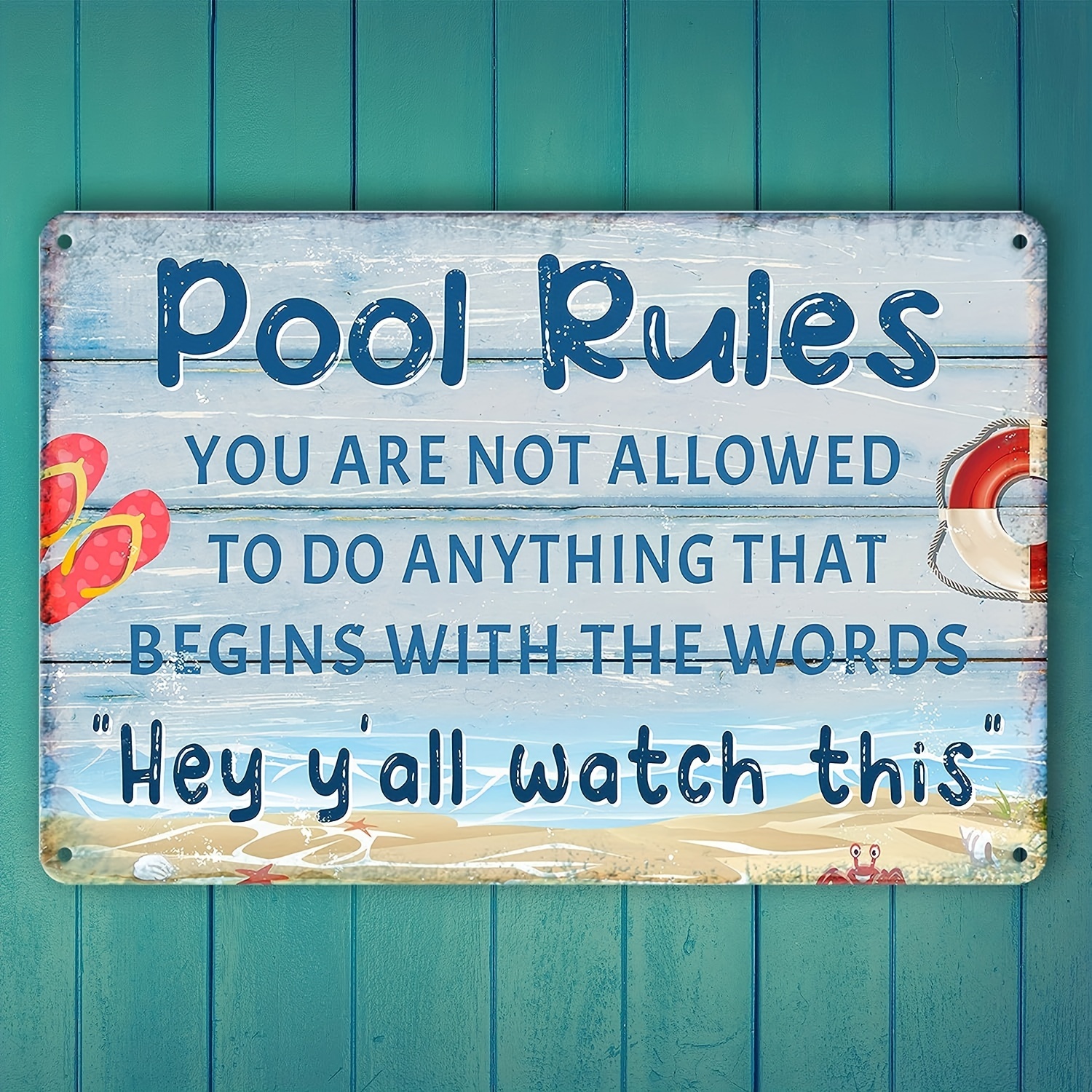 Fishing Rules Metal Funny Tin Sign Vintage Pool Signs Wall - Temu Canada