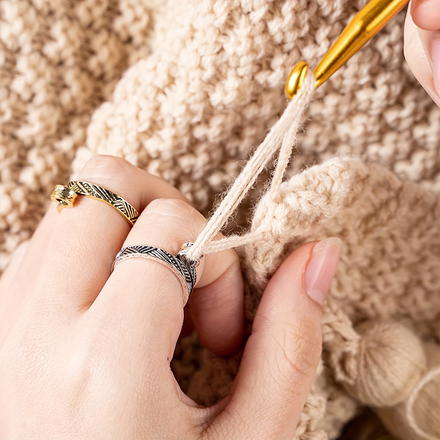 Anneau boucle de tricot crochet bague doigt pour contrôle de la tension du  fil