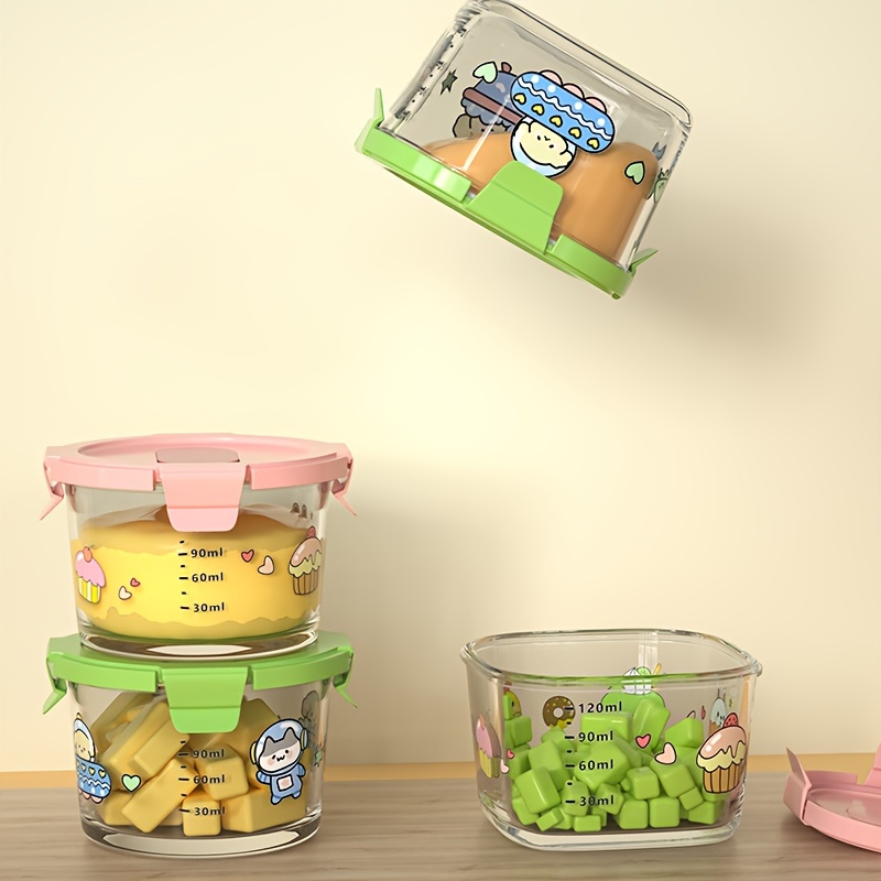 2pcs Pink Mini Sealed Baby Food Storage Containers For Jam Separation,  Kids' Snacks Organizer