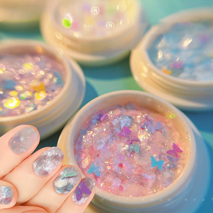 Holographic Nail Glitter Sequins iridescent Nail Glitter - Temu