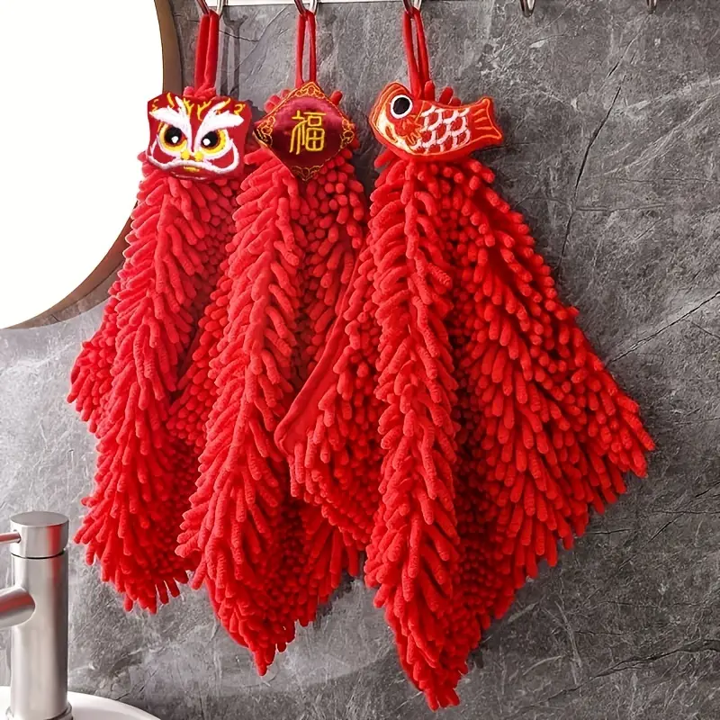 Chenille Wiping Hand Towel For Kitchen Bathroom, New Year