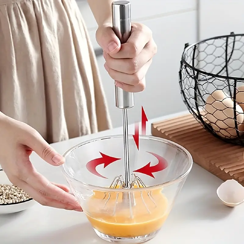 Hand Push Whisk Semi automatic Egg Whisk Stainless Steel Egg - Temu