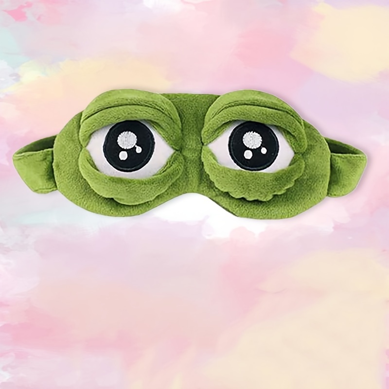 Cute Sad Frog Headband Eye Mask Lonely Frog Sleeping Face - Temu Canada