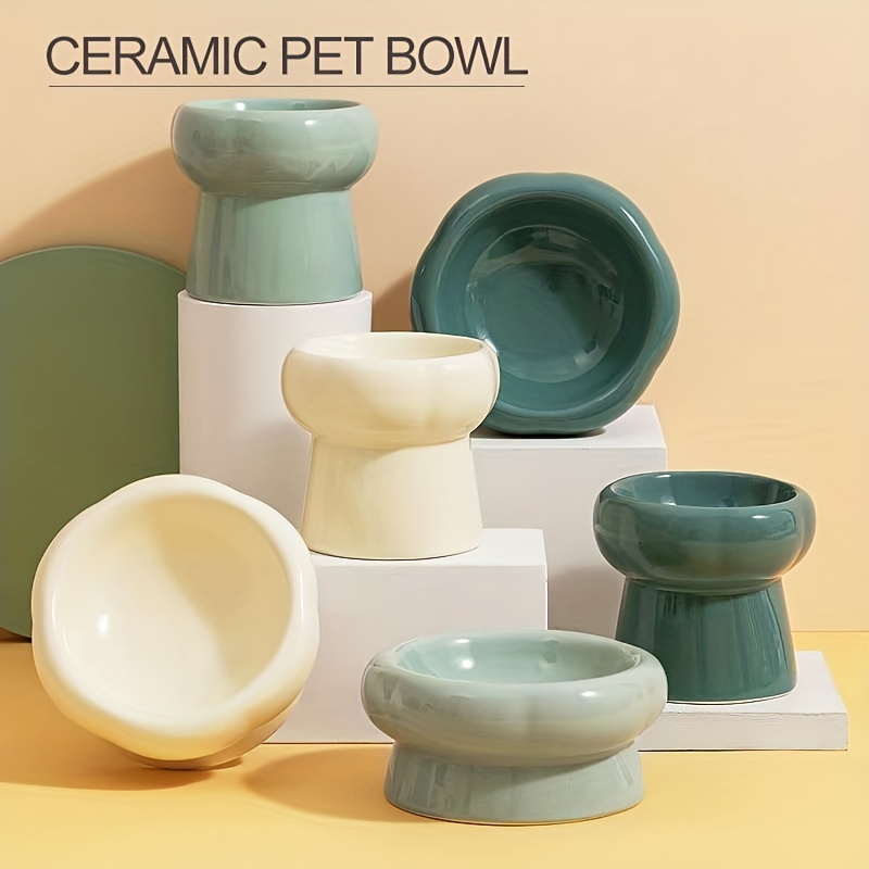 Elevated Pet Bowl For Dogs Cats Ceramic Raised Dog Food And - Temu