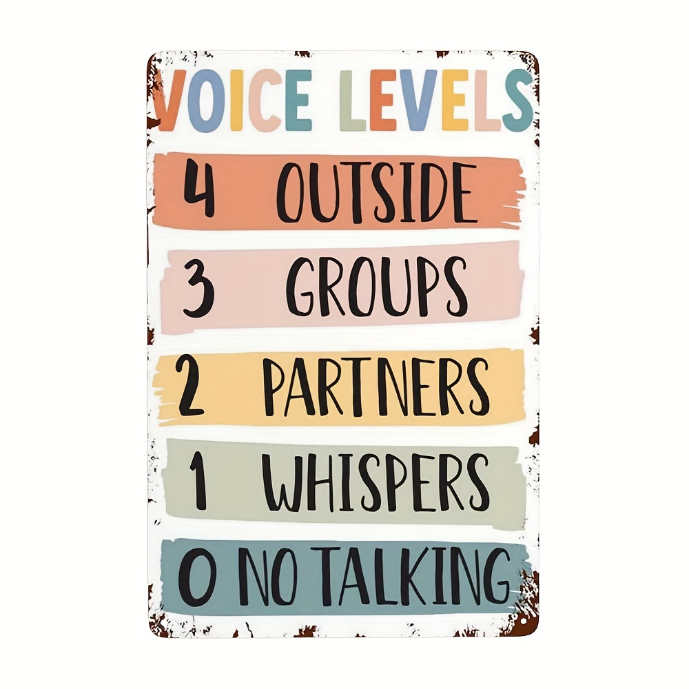 

Voice Level Chart Classroom Decor Classroom Policy Classroom Rules Poster, Classroom Management Rainbow Bohemian Metal Tin Sign 30.48 X 40.64 Cm Plaque Eid Al-adha Mubarak