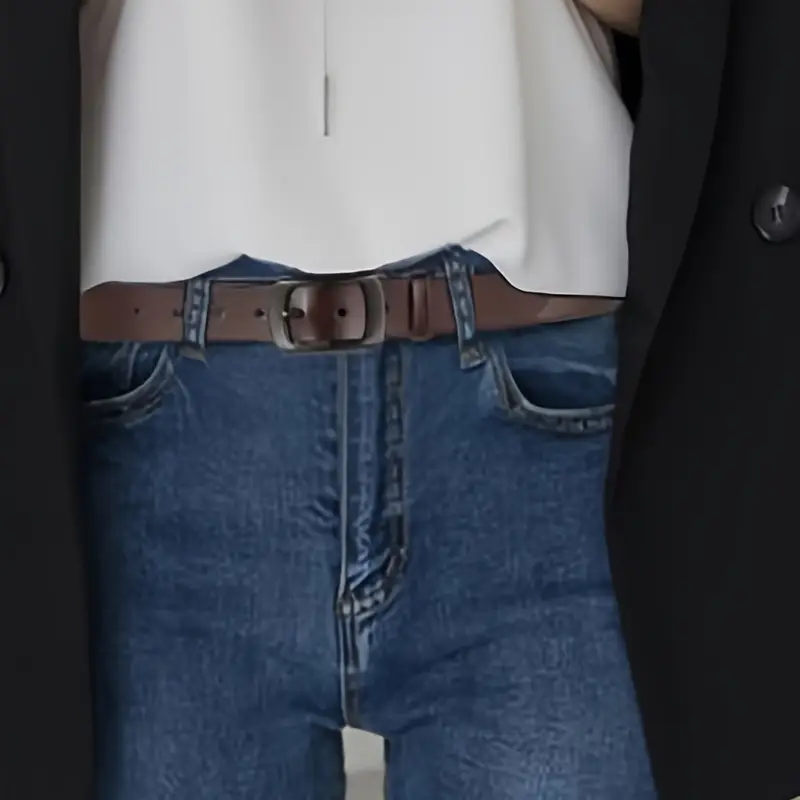 пуговицы ремни винтажные однотонные кожаные ремни из искусственной кожи для женщин повседневные джинсы брюки поясные детали 11