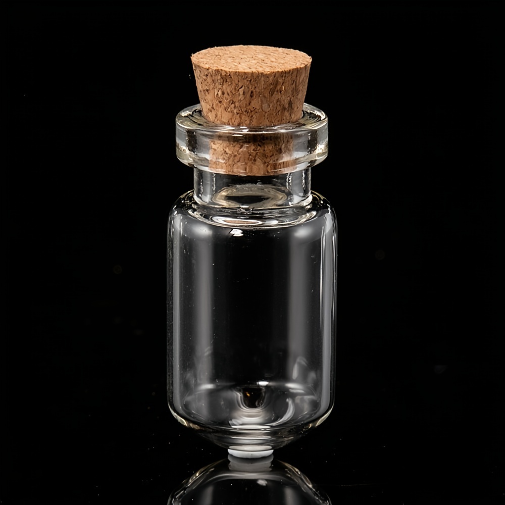 Glass Bead Containers, Glass Wishing Bottle, Cork 10mm