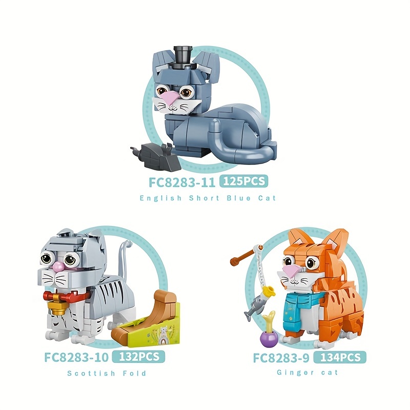 Cute Pet Party Building Blocks: Mini Cat Dog Series Dolls - Temu
