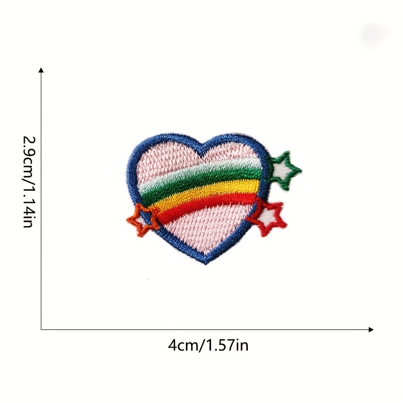 Denim heart iron-on patch 2 x 2 cm