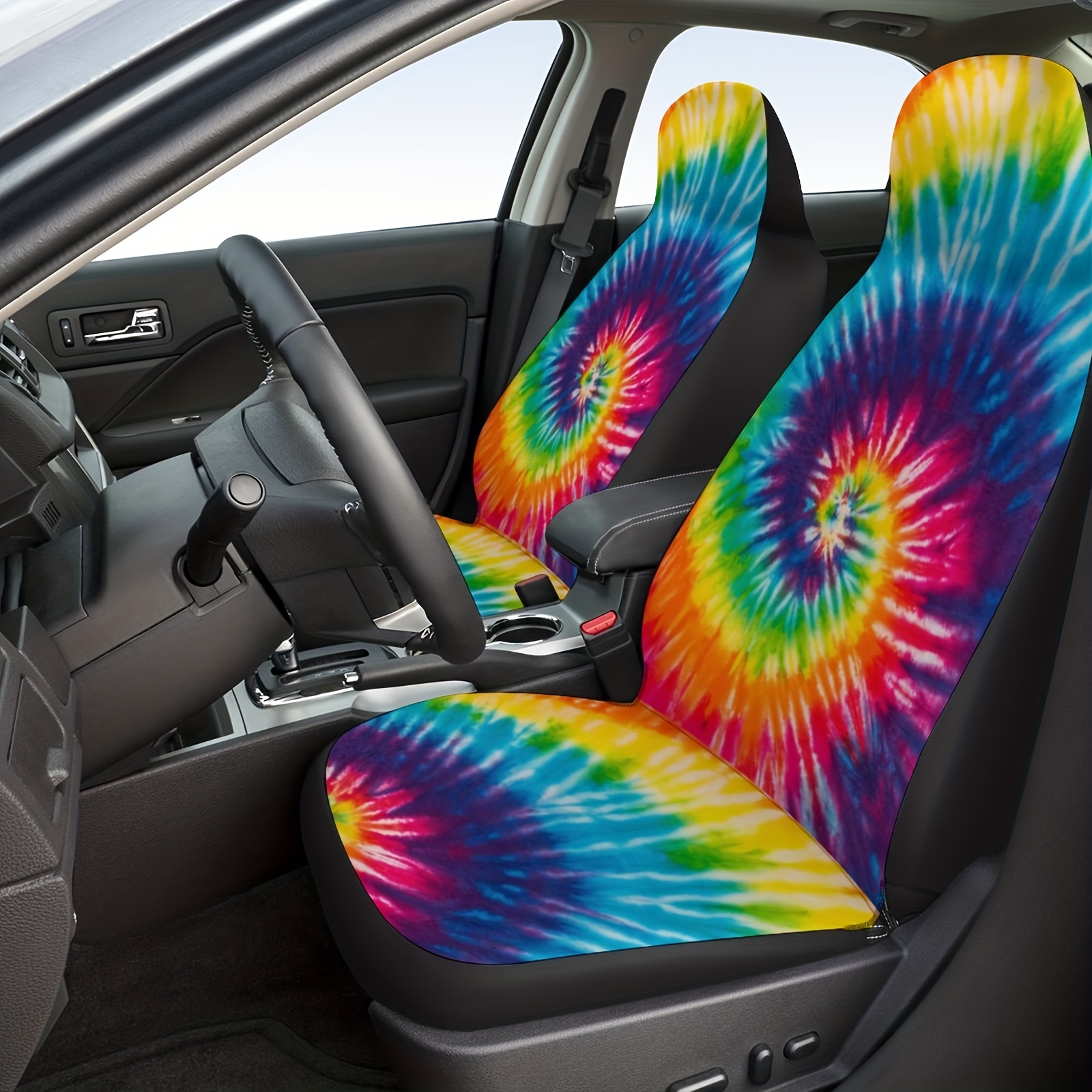 

Colorful Swirl Printing Car Rv General Car Single Seat Driver's Seat Seat Cover Car Accessories