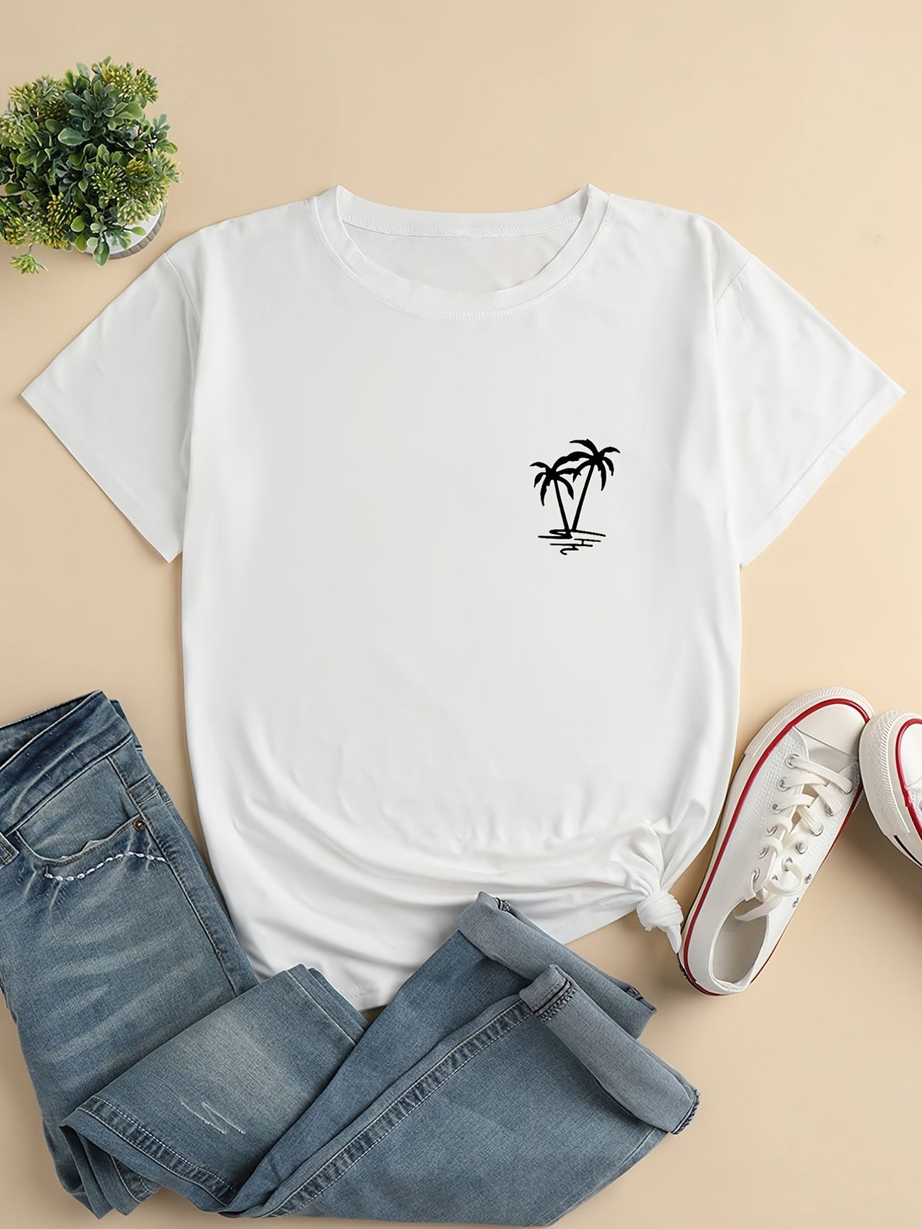 Cute Tree Print Graphic T Shirt Cute Cartoon Short Sleeve Crew Neck Shirt  Casual Every Day Tops Women's Clothing - Clothing, Shoes & Jewelry - Temu  Canada