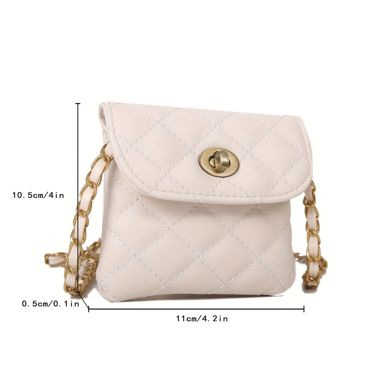 Quilted Chain Crossbody Bag PU Leather Shoulder Bag