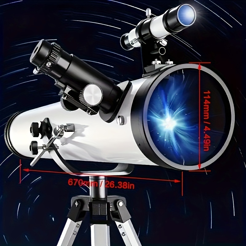 1pc 875X HD 反射式天体望遠鏡、114mm 大口径 F76700、プロフェッショナル単眼鳥観察宇宙観測