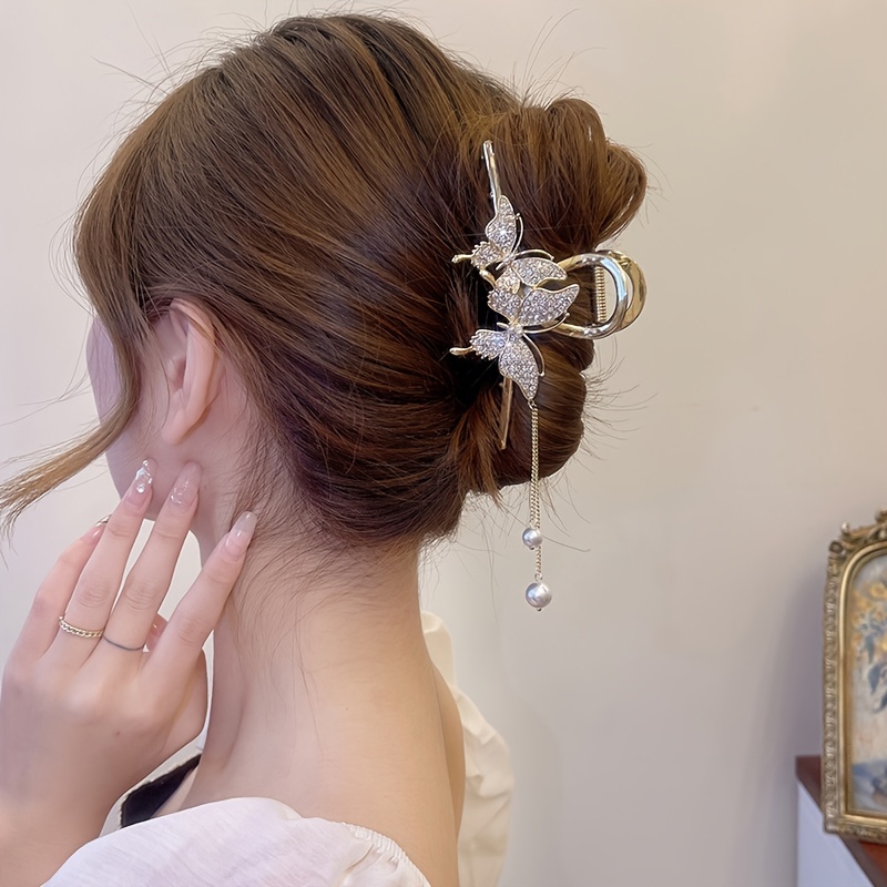 Temu Pearl Hair Claw Clip|Vintage Hair Clip|Beaded Hair Claw|Large Pearl Claw Clip|Pearl Hair Clip|Large Hair Clip| Pearl Hair Claw|, Christmas Gifts