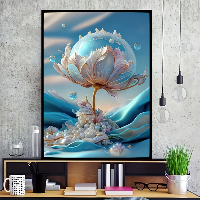 5D DIY Diamond Painting Art Set Flower And Pearl Flower Series Round  Diamond Full Diamond Set Adult Beginner, Souvenir Gift Set Picture Crystal  Letter