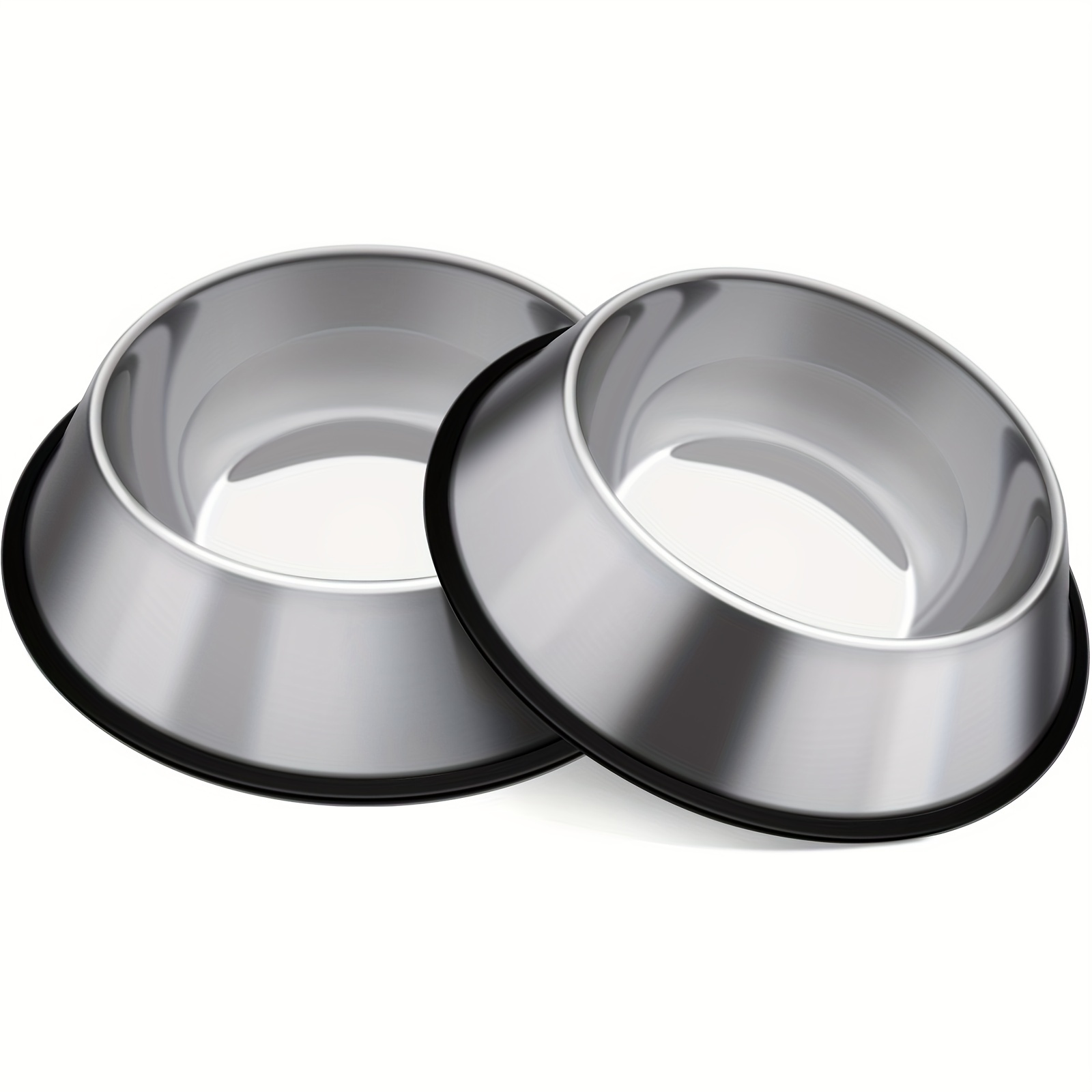 Stainless steel dog outlet bowl with rubber base