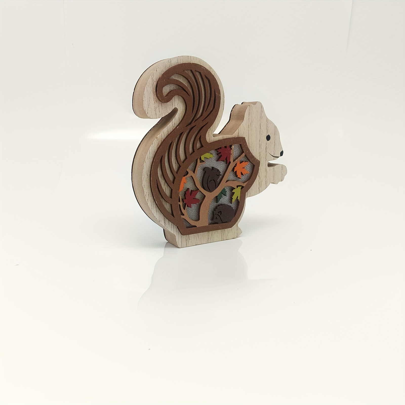 Dropship 1pc, Creative Wooden Crafts Owl Squirrel Ornaments
