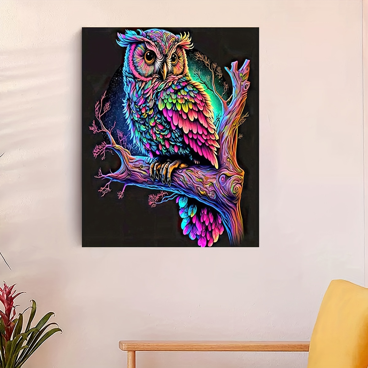 Colourful Owl - Paint by Numbers, Painting by Numbers Framed Art