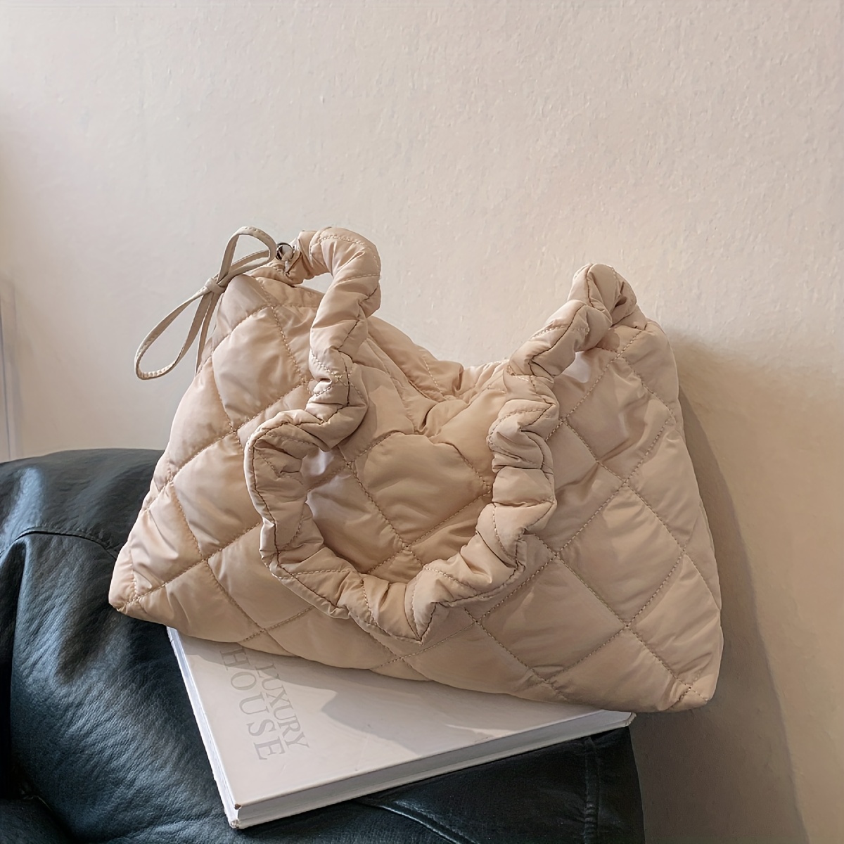 Chanel Black Rouched Large Tote Bag - Vintage Lux