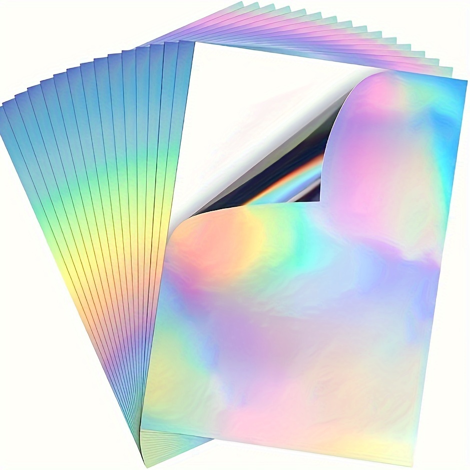 

Value Pack 20sheets A4 Printable Holographic Vinyl Sticker Rainbow Paper Ink Jet Printer Diy Label Quickly Dries Waterproof Holographic Vinyl Sticker Paper Inkjet Printer Printable