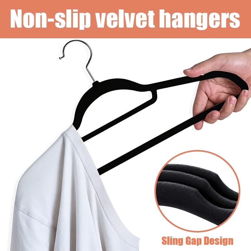 Traceless Non slip Clothes Hangers Heavy Duty Flocking - Temu