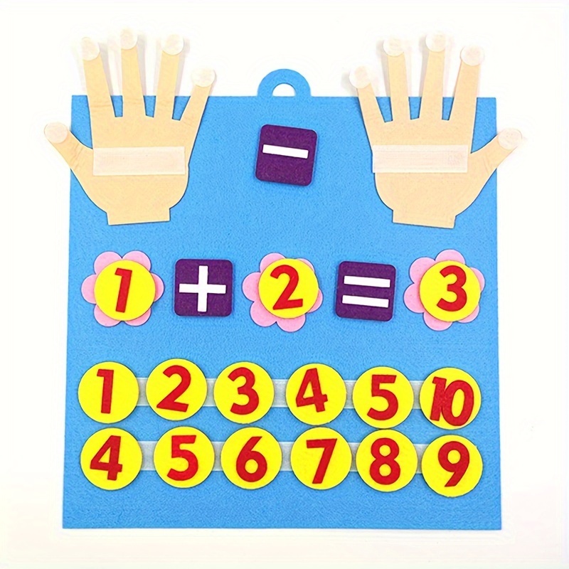 

Felt Non-woven Fabric, Handmade Math Teaching Addition And Subtraction Palm Finger Learning Arithmetic Repeated Practice Toys For Children