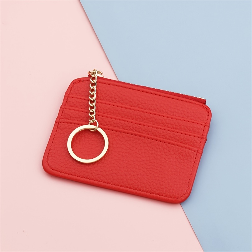 Cute Women's Keychain Wallet, Vegan Leather ID Case Accessory, Sim