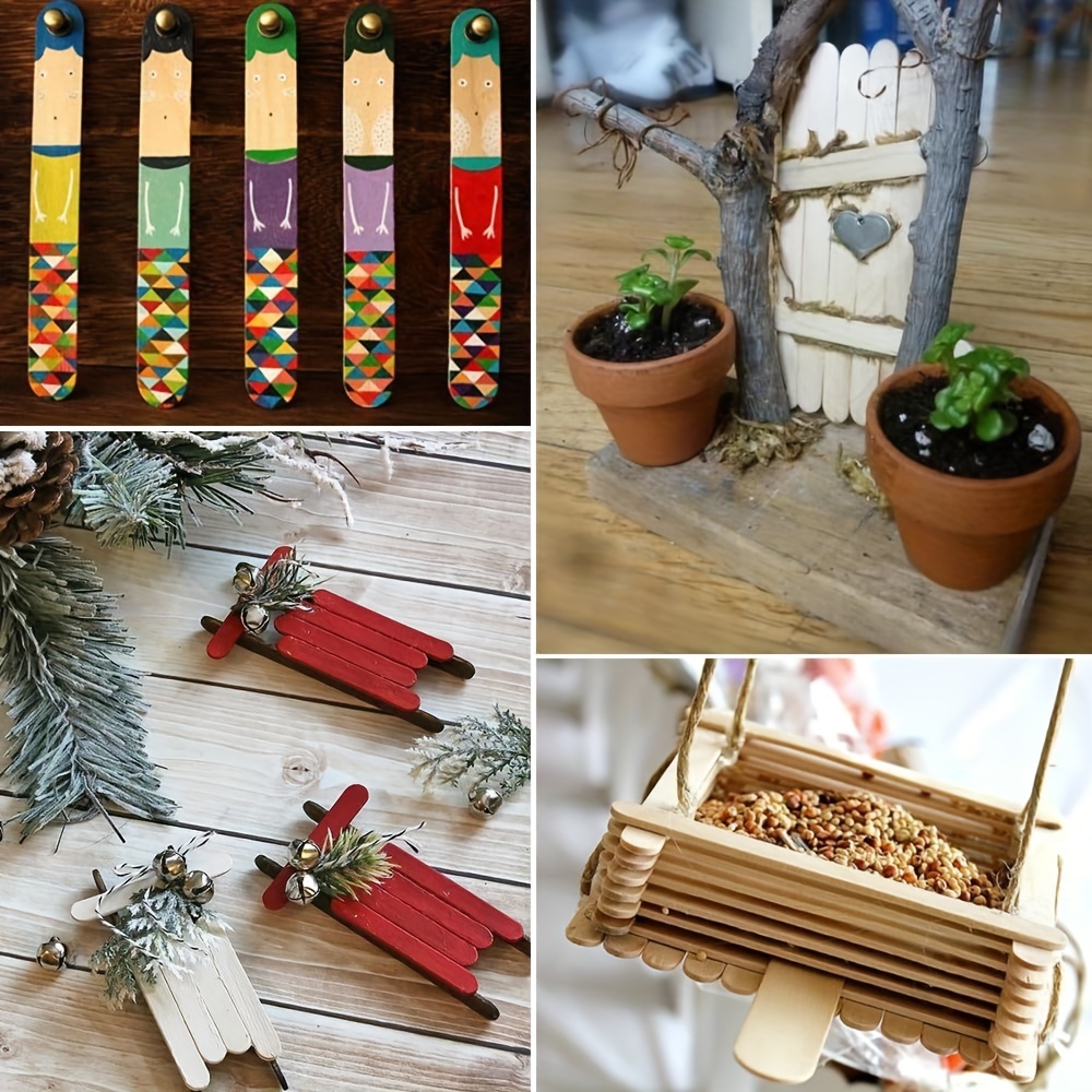 Wooden Craft Sticks Wooden Popsicle Craft Sticks Treat - Temu