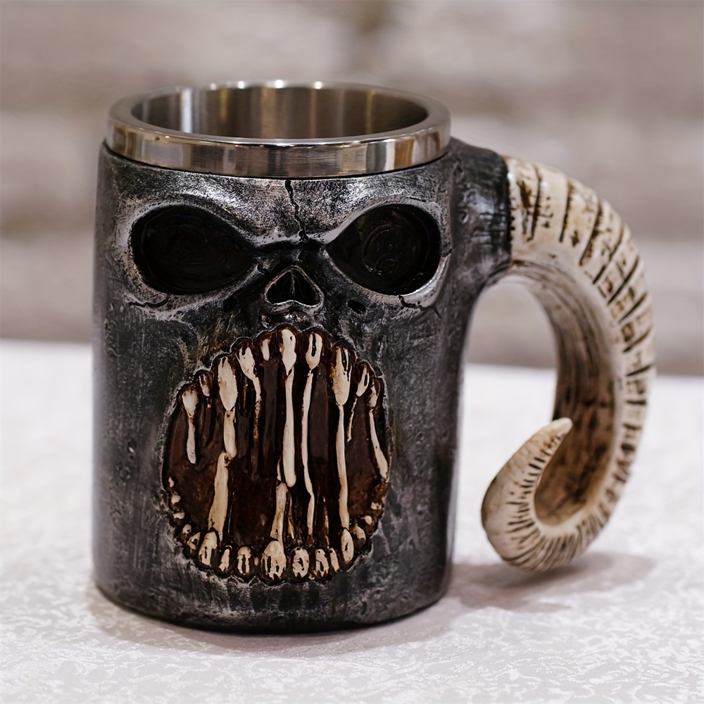 Stainless Steel Skull Warrior Beer Coffee Mug Beverage Drinking Cup Best  Gift For Birthday Men Woman Halloween Party Cup Day Of The Dead Gifts - Temu