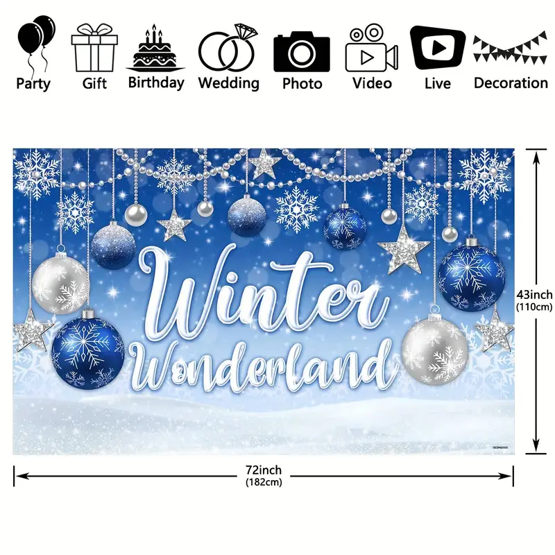 Winter Wonderland Birthday Polyester Photography Backdrop - Temu