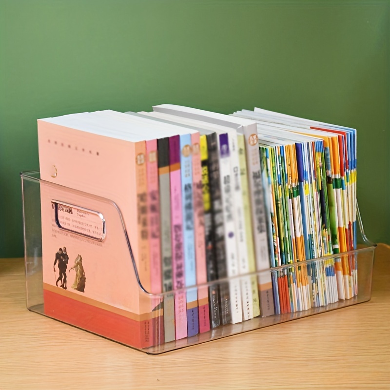 Acrylic Bookcase Desktop Book Organizer Transparent Dustproof