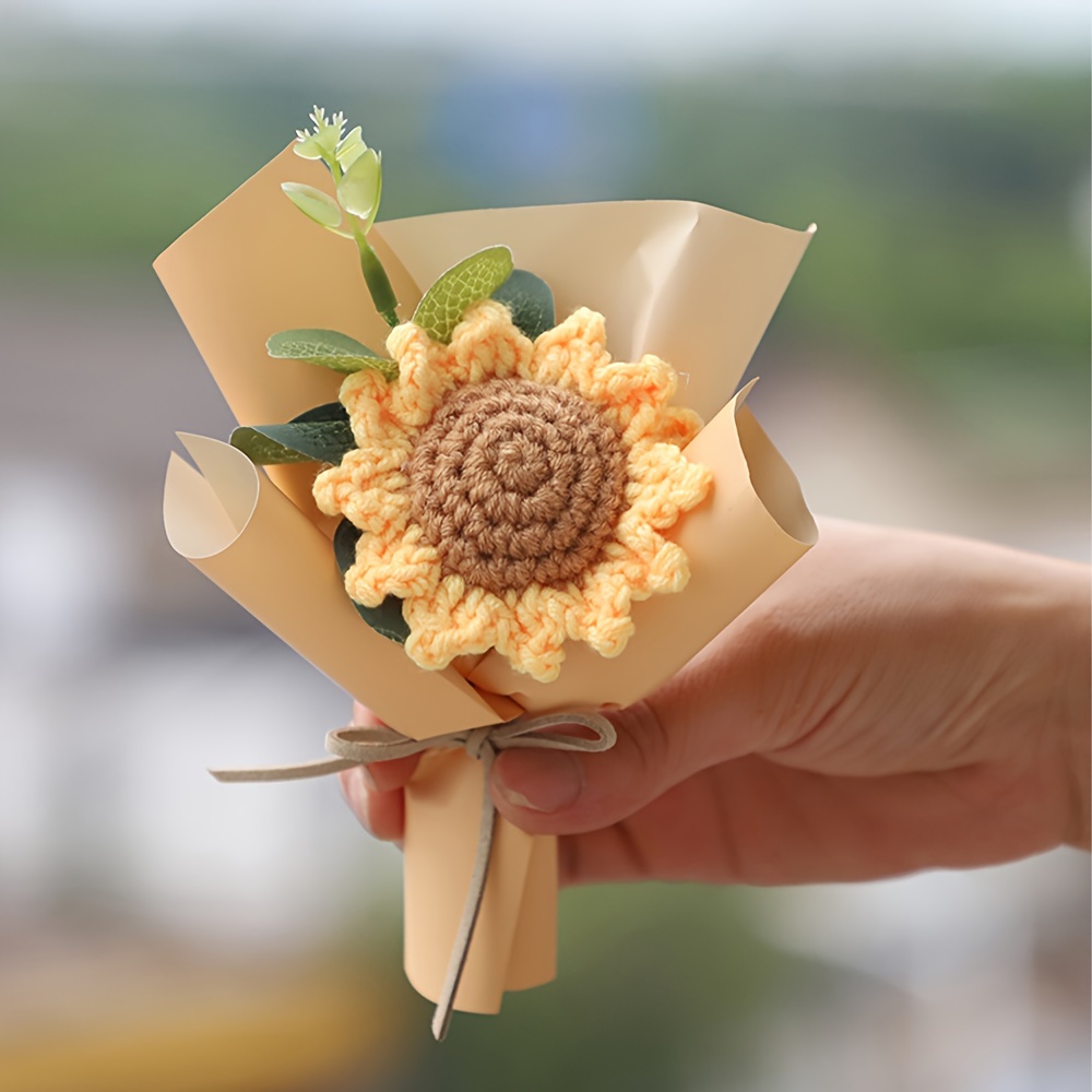 2024 Valentine's Day New Mini Knitting Persimmon Sunflower - Temu