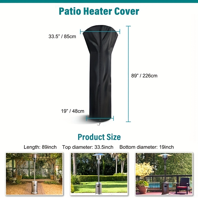 Patio Heater Cover Standup Outdoor Round Heater Covers With - Temu