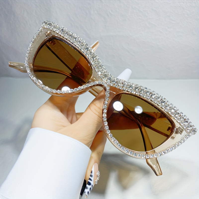 Cat Eye Fashion Sunglasses For Women Men Mirror Lens Chain Charm Glasses  For Summer Beach Party, Uv400 - Temu