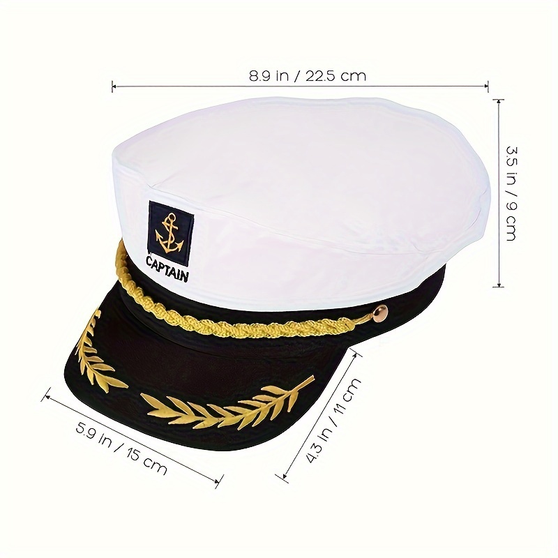 1pc White Mens Womens Captain Navy Hat Flat Top Sailor Police Hat, Shop  Latest Trends