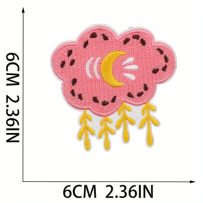 20PCS Pink Embroidered Iron On Patches, Assorted Styles Embroidered Patches  Bright Colors Cute Iron On Patch Applique for Clothes, Dress, Hats, Jeans