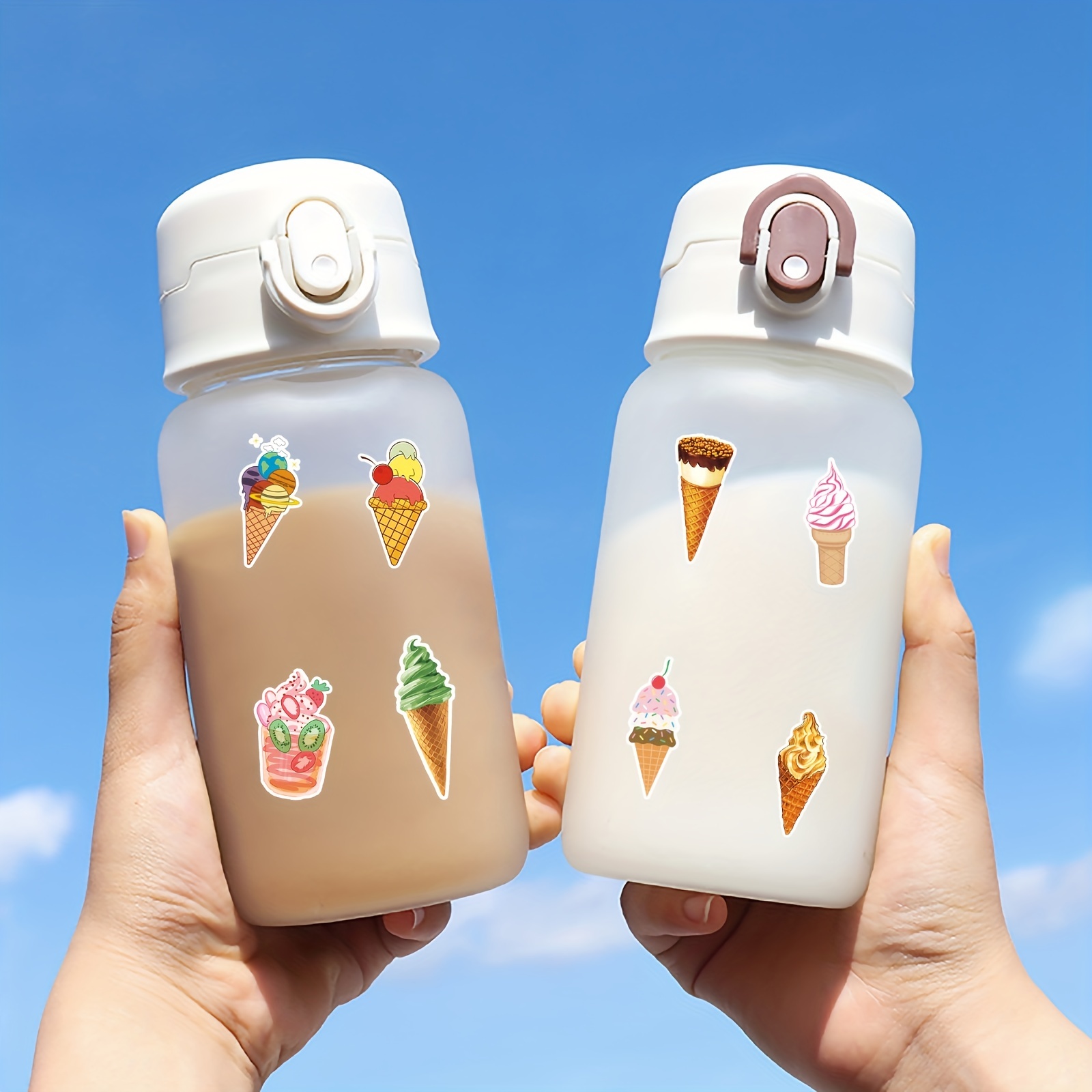 44 Cartoon Food Waterproof Diy Stickers For Water Bottle - Temu