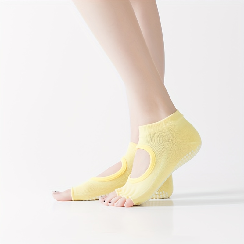 Toeless Anti skid Yoga Socks Solid Color Backless Breathable - Temu