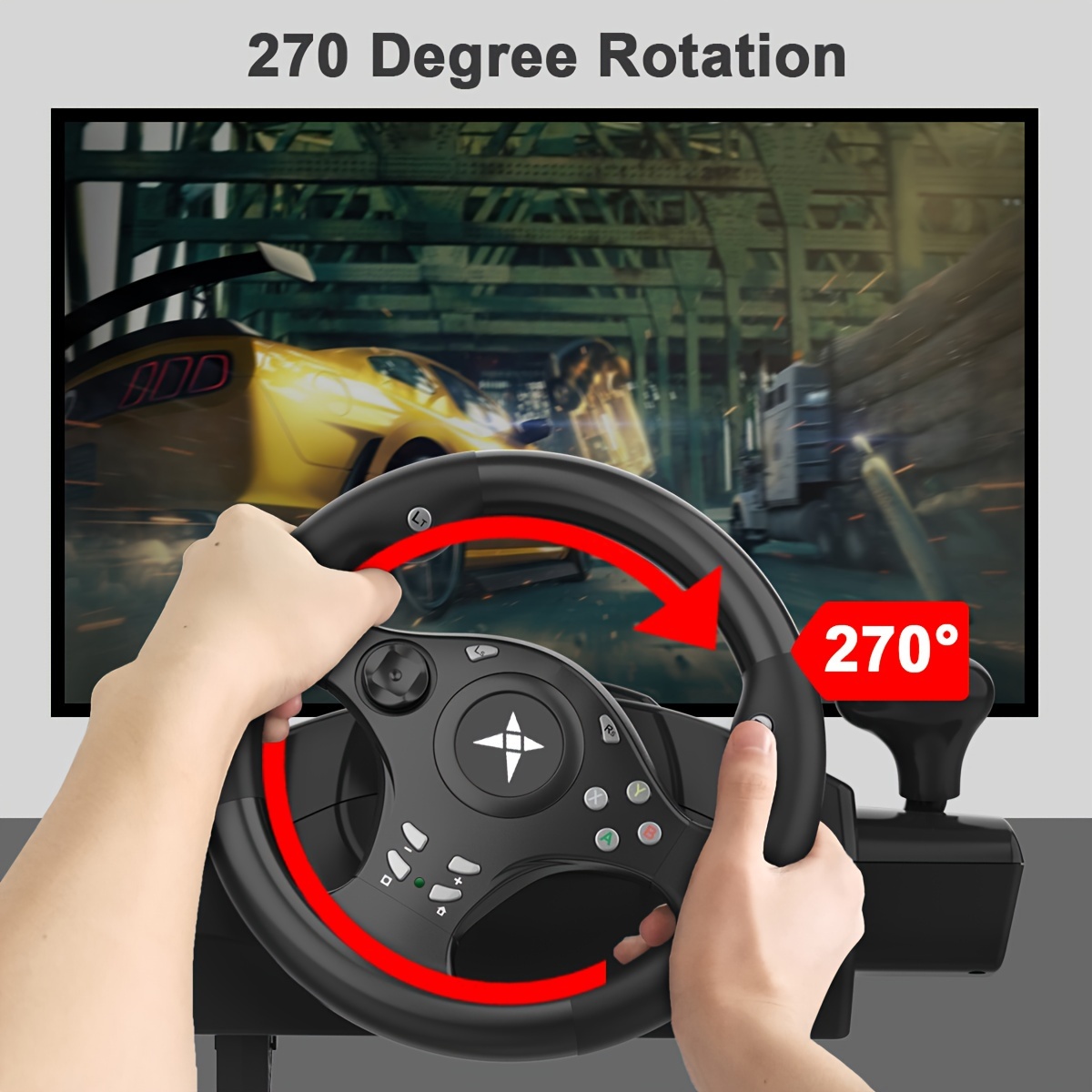 Doyo Game Steering Wheel, 270 ° Racing Steering Wheel With Pedals,  Vibration Feedback, Driving Simulator For Pc, Ps3, Switch, Android Steering  Wheel - Electronics - Temu Austria