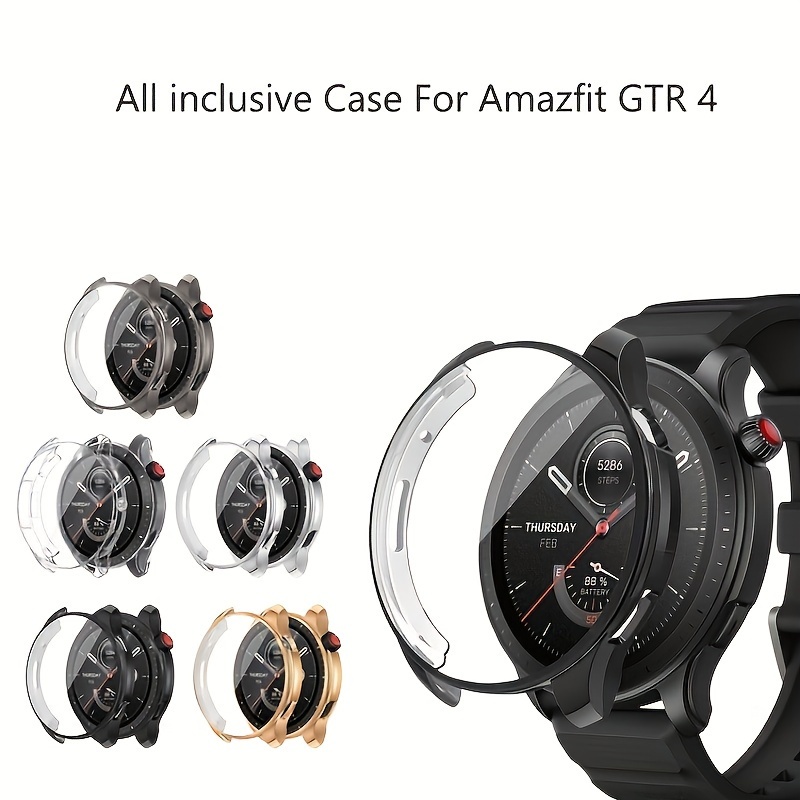 Wigento for Amazfit GTR 4 Smartwatch Case with Screen Protector Gold Case