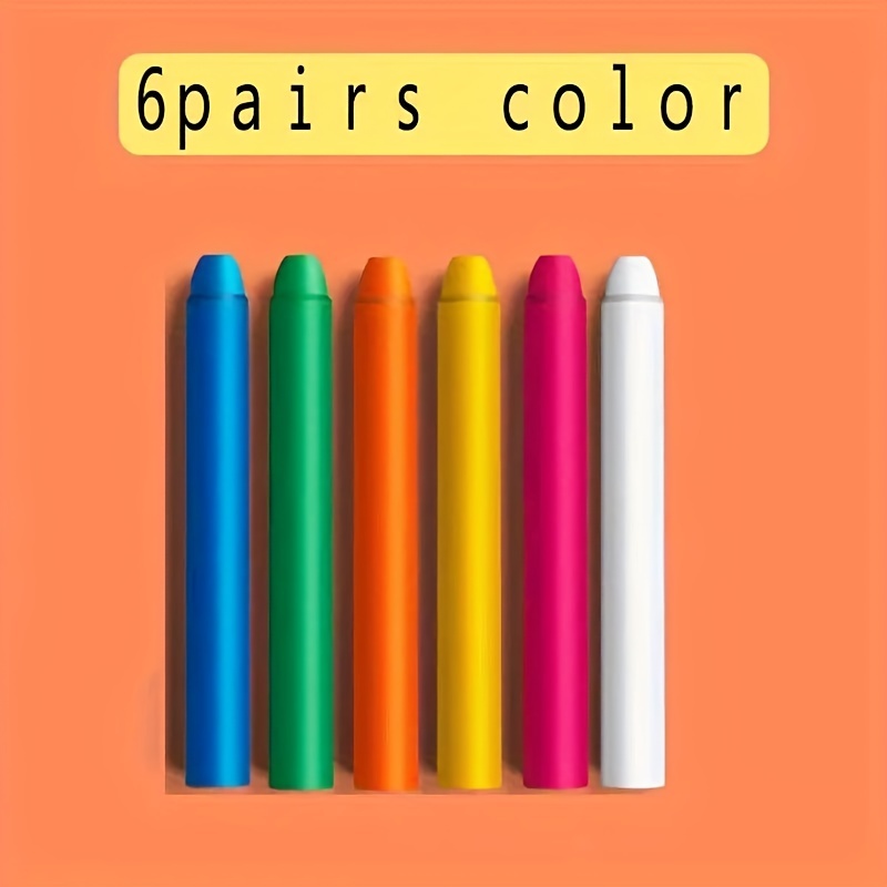 12pcs Colored Chalk (6 Colors) For Kids' Education, Teachers