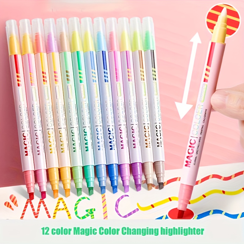 Cheap Can Change Color Office School Color Marker Pen Water Color Pen Magic  Highlighters Discolor Pen