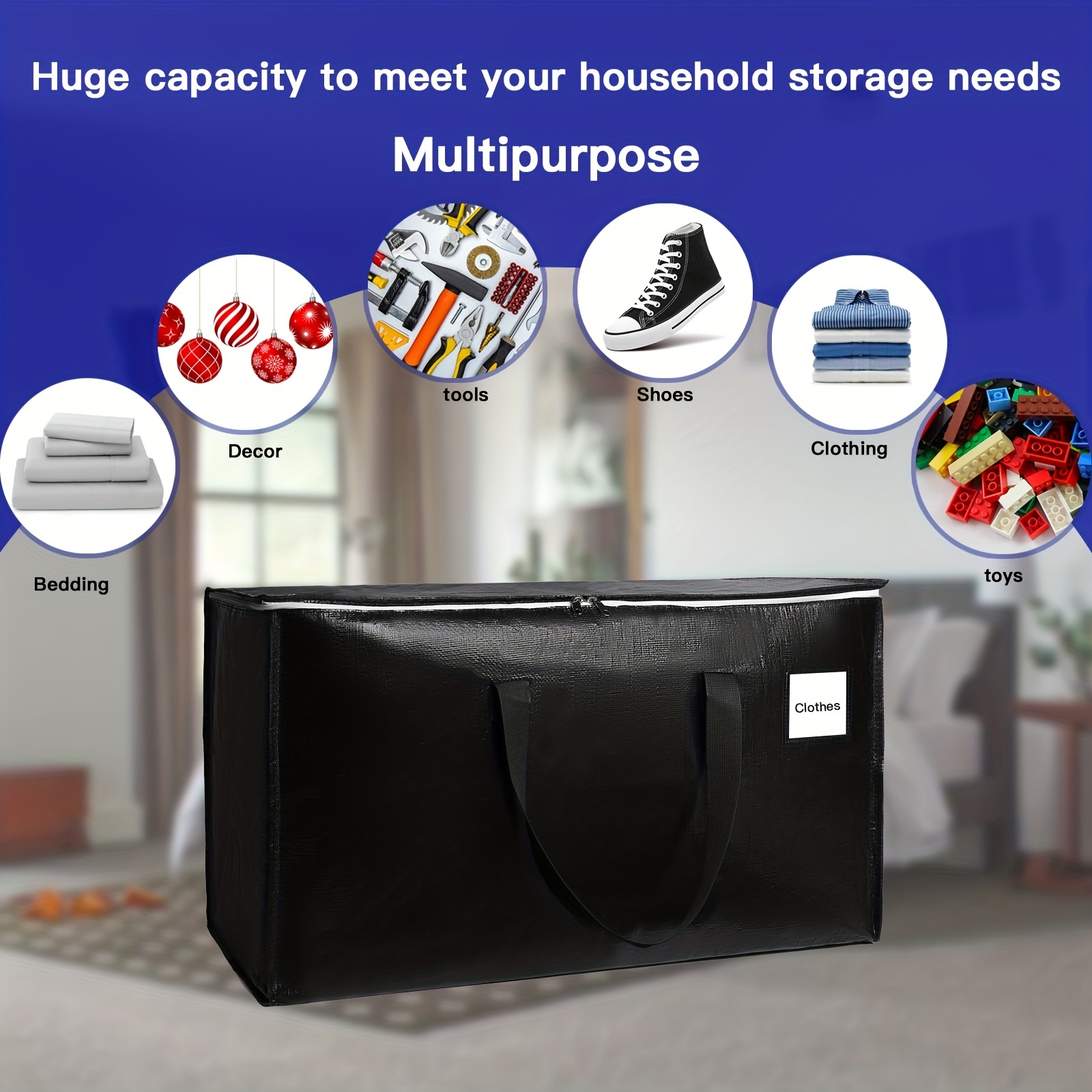 StorageRight Cajas de mudanza resistentes, bolsas de mudanza con  cremallera, asas reforzadas y bolsillo para etiquetas, suministros de  mudanza