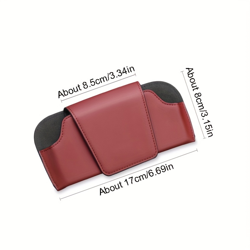 Car Sun Visor Glasses Clip Leather Storage Box