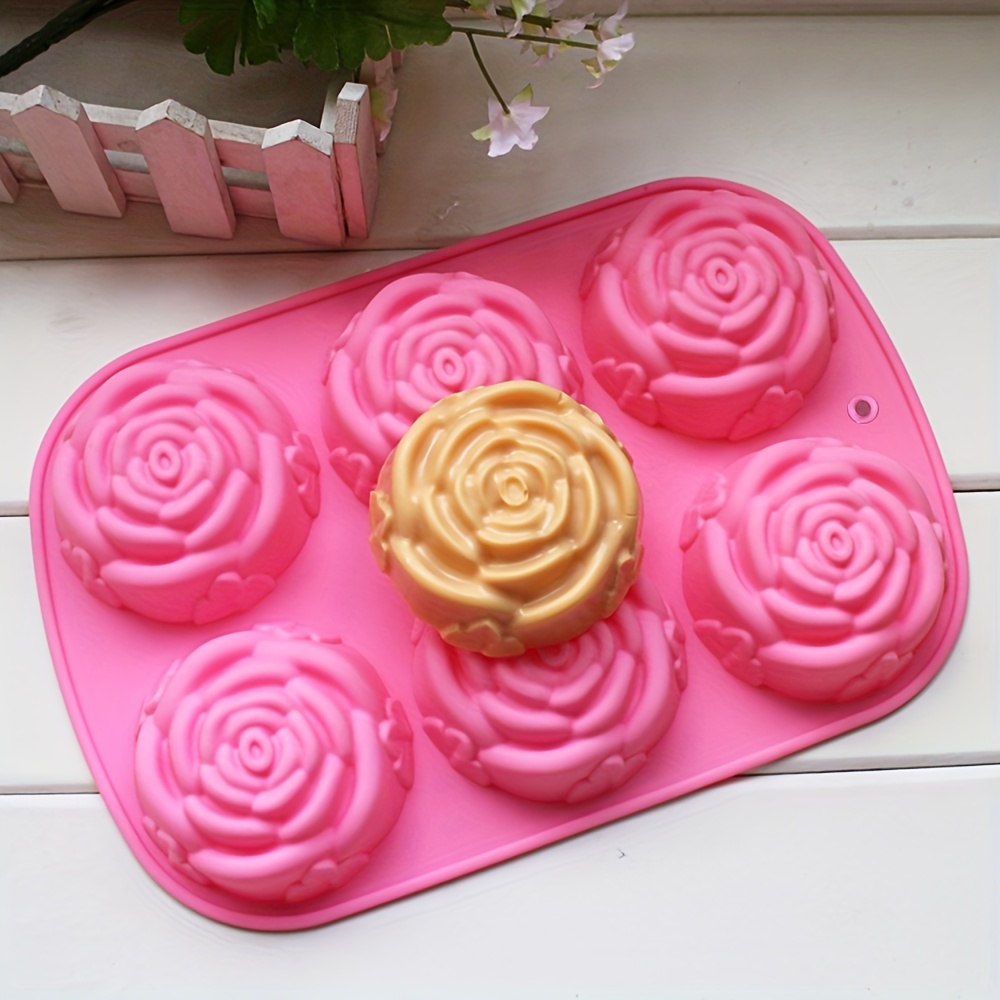 Rose Silicone Mould For Handmade Soap 6 Cavity Rose Flower - Temu