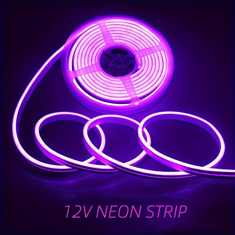 Neon LED Strip Light 9.84ft/3m Neon Light Strip 12V Silicone LED Neon Rope  Light Waterproof Flexible LED Neon Lights for Bedroom Indoors Outdoors,  White (Power Adapter not Included) 