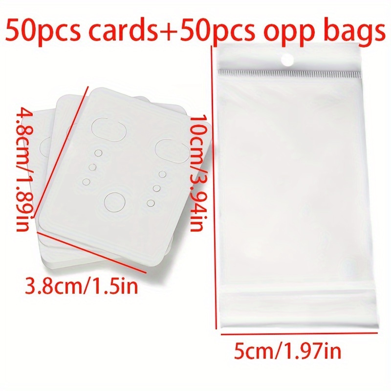 50pcs 15*10cm Kraft Necklace Cards+50pcs OPP Bags, Big Necklace Packaging
